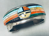 6 Inch Wrist Best Vintage Native American Zuni Don Dewa Inlay Sterling Silver Turquoise Bracelet-Nativo Arts