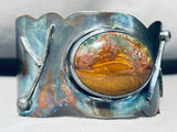 Patina Paradise!! Vintage Native American Navajo Sterling Silver Jasper Bracelet Cuff-Nativo Arts