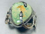 The Best Vintage Native American Navajo Green Turquoise Snake Sterling Silver Bracelet-Nativo Arts