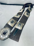 462 Grams Vintage Native American Navajo Hand Tooled Sterling Silver Concho Belt-Nativo Arts