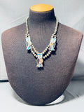 Richard Long Vintage Native American Navajo Turquoise Sterling Silver Owl Necklace-Nativo Arts
