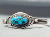 Rare Vintage Navo Gilbert Turquoise Sterling Silver Flank Bracelet-Nativo Arts