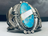 One Of The Coolest Vintage Native American Navajo Turquoise Inlay Sterling Silver Bracelet-Nativo Arts