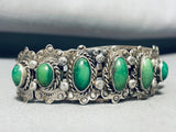 One Of The Finest Vintage Native American Navajo Cerrillos Turquoise Sterling Silver Bracelet-Nativo Arts