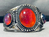 Rare Dragon Breath Opal Vintage Native American Navajo Sterling Silver Bracelet-Nativo Arts