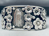 Lady Of Guadalupe Detailed Southwest Sterling Silver Bracelet Cuff-Nativo Arts