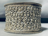 Incredible Intricacy! Vintage Sterling Silver Wide Bracelet Cuff-Nativo Arts