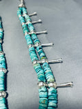 191 Grams Native American Navajo Sterling Silver Coin Turquoise Squash Blossom Necklace-Nativo Arts