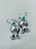 Fantastic Native American Navajo 8 Turquoise Mercury Silver Dimes Blossom Earrings-Nativo Arts