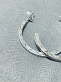 Dazzling Vintage Native American Navajo Sterling Silver Earrings-Nativo Arts