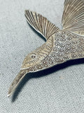 Magical Vintage Native American Navajo Sterlnig Silver Hummingbird Pin-Nativo Arts