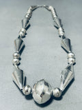 Gasp! Very Unique Cone Vintage Native American Navajo Sterling Silver Necklace Old-Nativo Arts