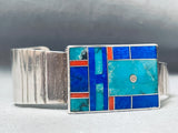The Best Ray Tracey Vintage Native American Navajo Turquoise Inlay Sterling Silver Bracelet-Nativo Arts