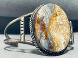 River In Jasper Vintage Native American Navajo Sterling Silver Bracelet Cuff-Nativo Arts