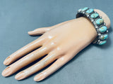 Astounding 84 Grams Vintage Native American Navajo Royston Turquoise Sterling Silver Bracelet-Nativo Arts