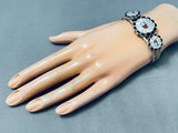 M Zunie Stunning Native American Zuni Sleeping Beauty Turquoise Sterling Silver Bracelet