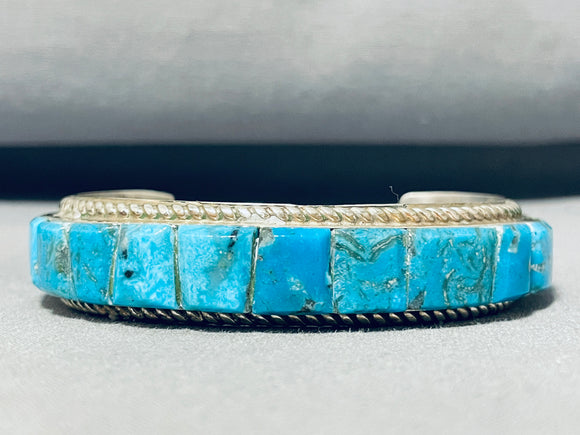 7 Inch Wrist Turquoise Sterling Silver Bracelet-Nativo Arts