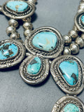 Gasp! Vintage Native American Navajo Dry Creek Turquoise Sterling Silver Squash Blossom Necklace-Nativo Arts