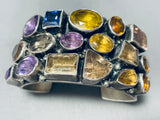 The Best Amethyst Citrine Vintage Native American Navajo Sterling Silver Bracelet-Nativo Arts