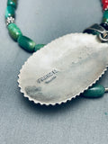 Mel Francis Vintage Native American Navajo Green Turquoise Sterling Silver Inlay Necklace-Nativo Arts