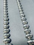 115 Grams Vintage Native American Navajo Hand Tooled Sterling Silver Bead Necklace-Nativo Arts