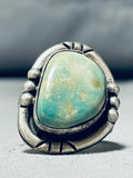 Vintage Navajo Royston Turquoise Sterling Silver Ring – Large Stone Size 10.5-Nativo Arts