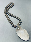 Superior Vintage Native American Navajo Green Seafoam Turquoise Sterling Silver Necklace-Nativo Arts