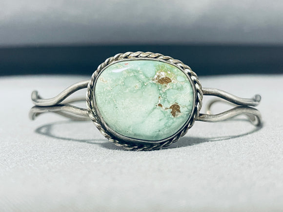 Impressive Vintage Native American Navajo Damale Turquoise Sterling Silver Bracelet-Nativo Arts