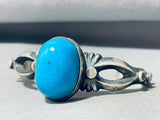 Vibrant Native American Navajo Blue Turquoise Dome Sterling Silver Bracelet-Nativo Arts