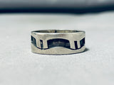 Noteworthy Vintage Signed Native American Hopi Sterling Silver Overlay Large Ring-Nativo Arts