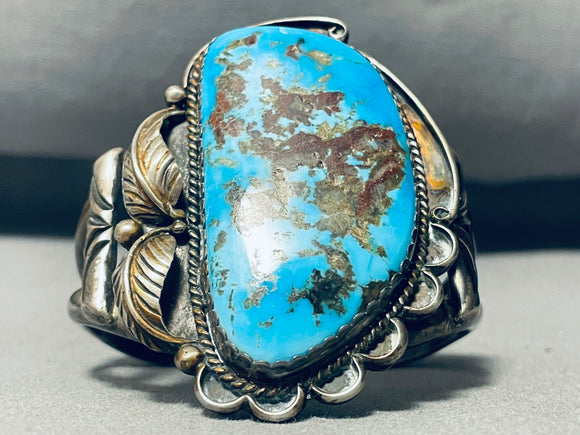 Old Deposit Batch (rare) Vintage Native American Navajo Turquoise Sterling Silver Bracelet-Nativo Arts