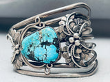 Huge Heavy Old Vintage Native American Navajo Spiderweb Turquoise Sterling Silver Bracelet-Nativo Arts