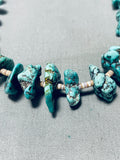 Native American Sensational Vintage Santo Domingo Old Kingman Turquoise Sterling Silver Necklace-Nativo Arts