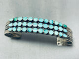 Early 1900's Vintage Native American Zuni Dishta Family Turquoise Sterling Silver Bracelet-Nativo Arts