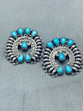 Rare Naja Vintage Native American Navajo Turquoise Sterling Silver Bracelet Earrings-Nativo Arts