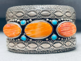 The Best Gary Nez Vintage Native American Navajo Turquoise Sterling Silver Shell Bracelet-Nativo Arts