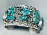 125 Gram Vintage Turquoise Skull Sterling Silver Bracelet Cuff-Nativo Arts