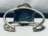 Twisted Coil Bezel!! Vintage Native American Navajo Morenci Turquoise Sterling Silver Bracelet-Nativo Arts
