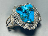 Henry Sam Vintage Native American Navajo Morenci Turquoise Sterling Silver Bracelet-Nativo Arts