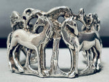 One Of The Coolest Vintage Horse Sterling Silver Bracelet Cuff-Nativo Arts