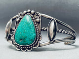 Rare Vintage Native American Navajo Carico Lake Turquoise Sterling Silver Bracelet-Nativo Arts