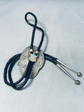 Rare Vintage Native American Navajo Easter Blue Turquoise Sterling Silver Bow Tie