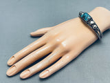Lars Lee Vintage Native American Navajo Lone Mountain Turquoise Sterling Silver Bracelet-Nativo Arts