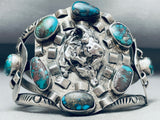 One Of The Best Ever Vintage Native American Navajo Bisbee Turquoise Sterling Silver Bracelet-Nativo Arts