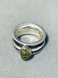 Impressive Vintage Native American Navajo Damale Turquoise Sterling Silver Double Ring-Nativo Arts