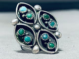 Amazing Vintage Native American Zuni Cerrillos & Sleeping Beauty Turquoise Sterling Silver Ring-Nativo Arts