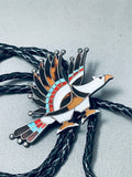 Vintage Native American Navajo Sleeping Beauty Turquoise Sterling Silver Bolo