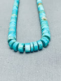 Chunky Heishi Vintage Native American Navajo Turquoise Sterling Silver Necklace Old-Nativo Arts