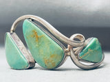 One Of The Best Vintage Native American Navajo Green Turquoise Sterling Silver Bracelet-Nativo Arts