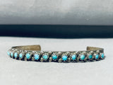 Marvelous Vintage Native American Zuni Blue Gem Turquoise Sterling Silver Bracelet-Nativo Arts